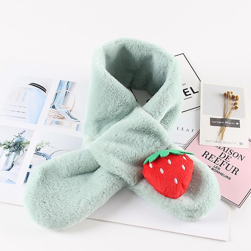 Autumn And Winter Fruit Imitation Rabbit Hair Korean Baby Plush Cross Cartoon Children Scarf | Fruugo SG