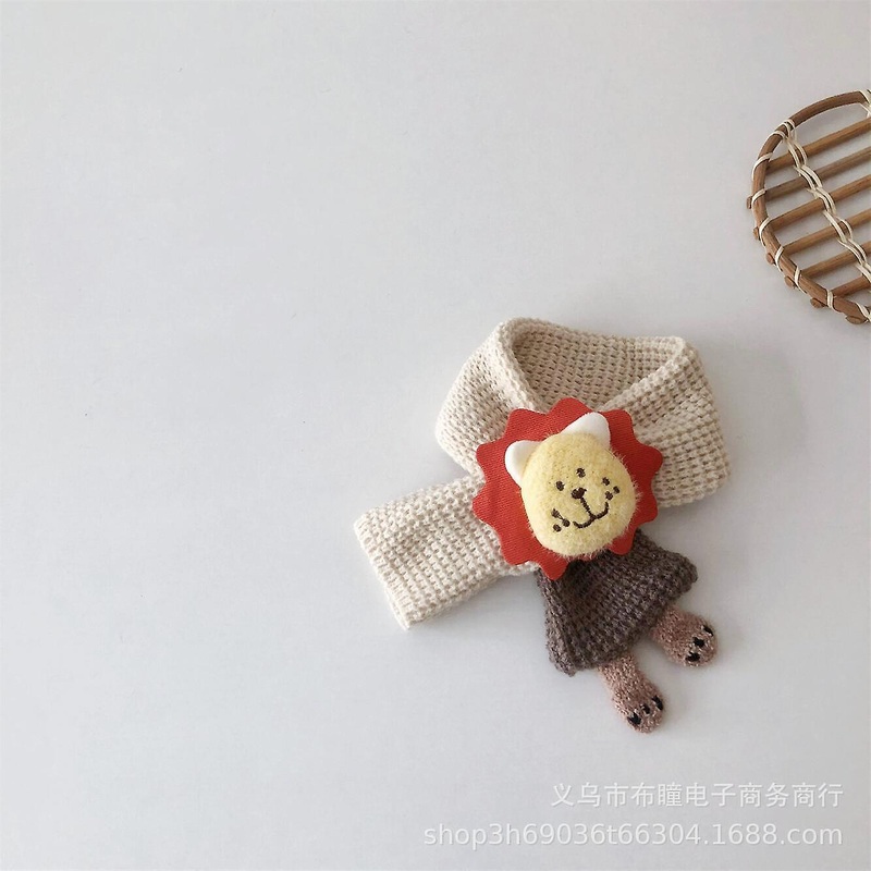 Small Fresh And Lovely Lion Children’s Mouth Knitted Winter Warm Wool Scarf | Fruugo SG