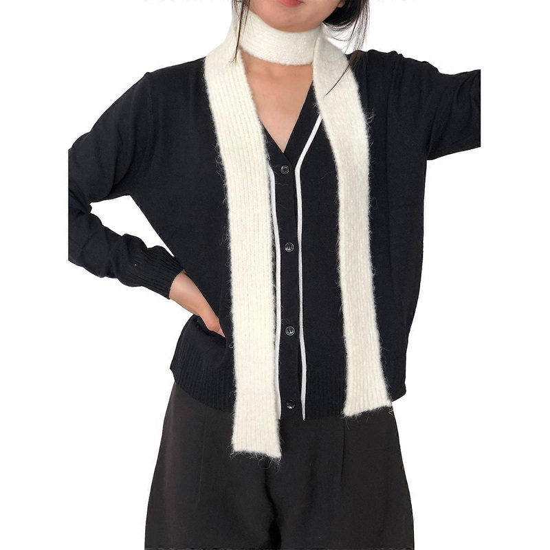 Solid Color Neck Scarf for Adult Unisex Casual Scarf Neck Wrap Fashion Neckerchief Outdoor Walking Shopping Neck Warmer  White | Fruugo SG