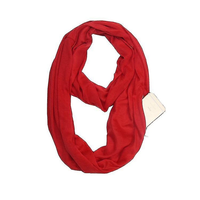 Solid Color Scarf With Hidden Zipper Pocket For Women – Lightweight Travel Neck Wrap | Fruugo SG