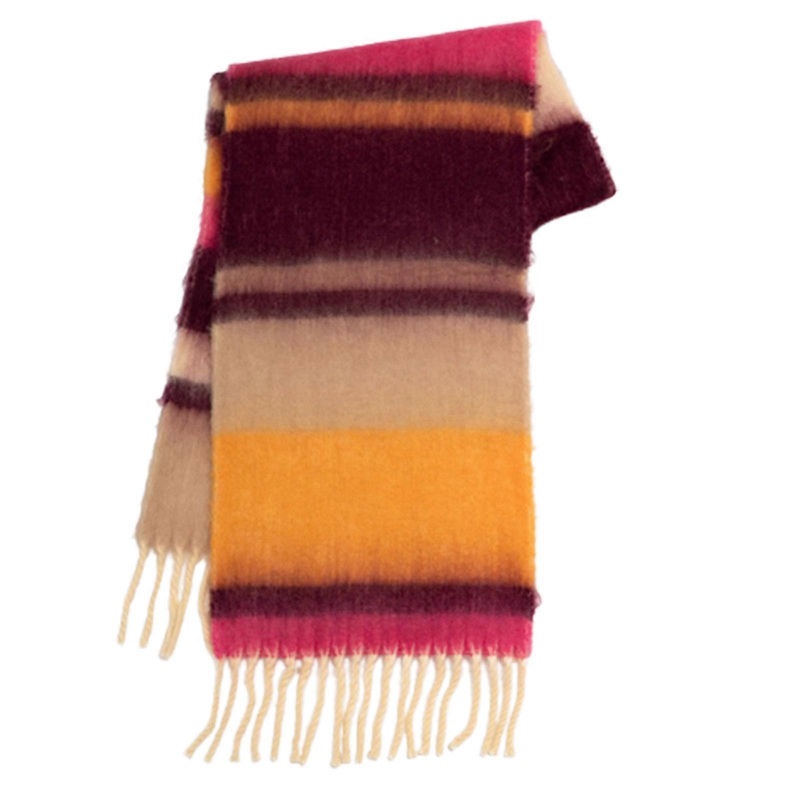 Women Men Winter Thick Cable Knit Wrap Warm Scarf Basic Scarf Gothic Stripe Women Unisex Knitted Neckerchief  rose pink stripes | Fruugo SG