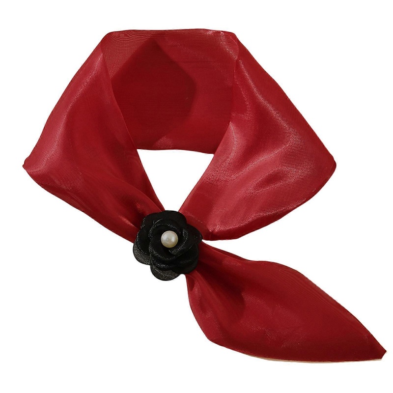 Delicate Flower Neck Scarf Adjustable Light weight Polyester Neckerchief for Layering Or Accessorizing Handbags  Red | Fruugo SG