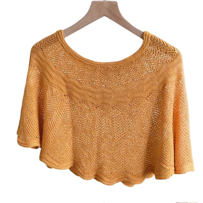 Knitted Sun-proof Shawl Women Cool Breaable Hollow Lace Appliques Shawls | Fruugo SG