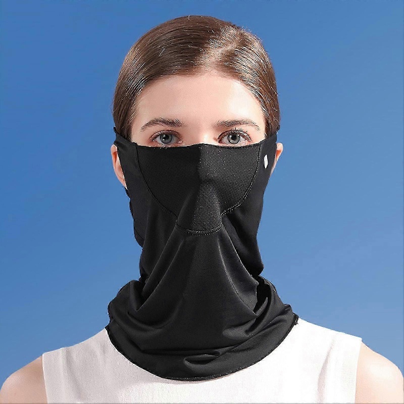 Women Summer Face Cover UV Protction Earloop Neck Gaiter Breathable Face Scarf Balaclava forblack SZRH A-YH | Fruugo SG