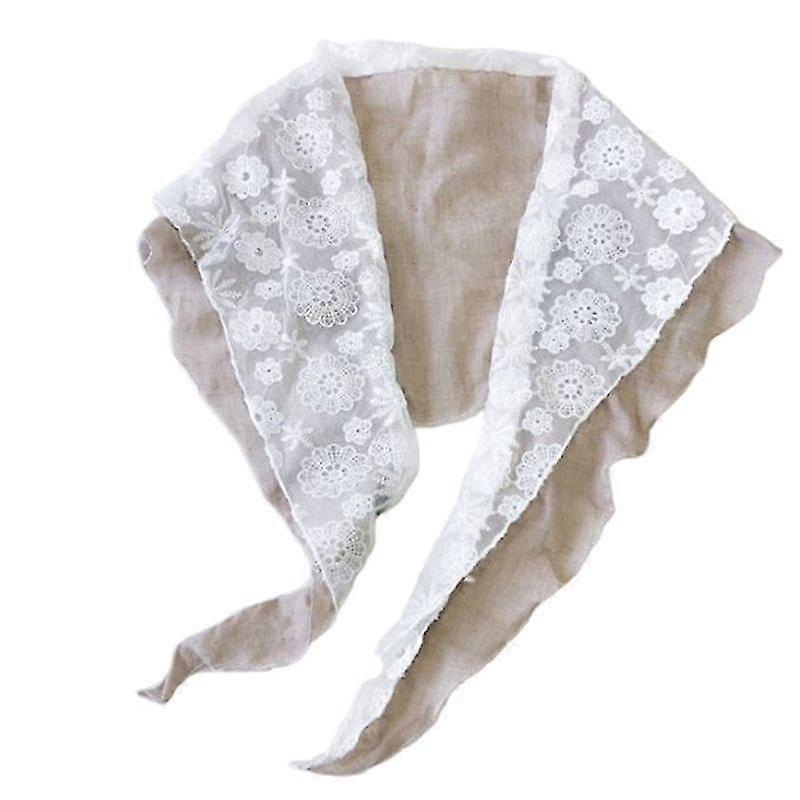 Women Vintage Scarf Shawl Ladies Wrap Tassel Spliced Lace Floral Triangle Veil | Fruugo SG