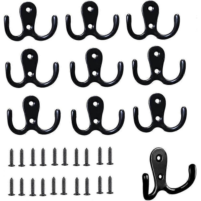 10 Pieces Acsergery Gift Coat Hooks Double Prong Coat Hooks Metal Coat Hooks Wall Mounted | Fruugo SG