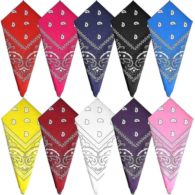 10pcs Acsergery Paisley Bandanas Assorted Cowboy Bandanas Unisex Novelty Print Head Wrap Gift | Fruugo SG