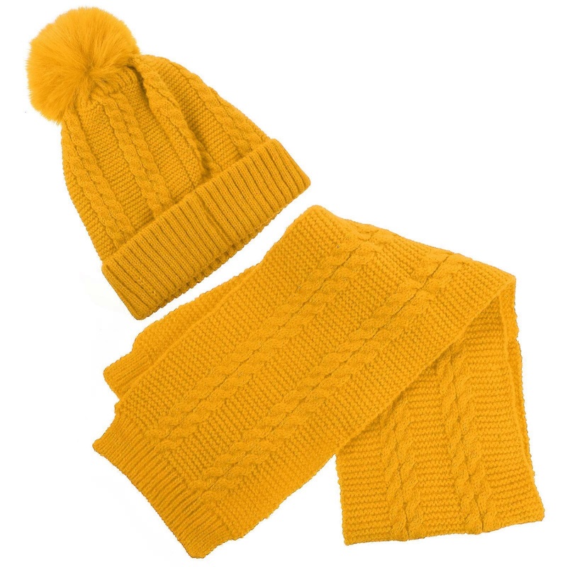 Baby Hats Scarf Kids Headwear Woolen Yarn Autumn and Winter Wear Hat Circumference 46-50cm 1Set | Fruugo SG