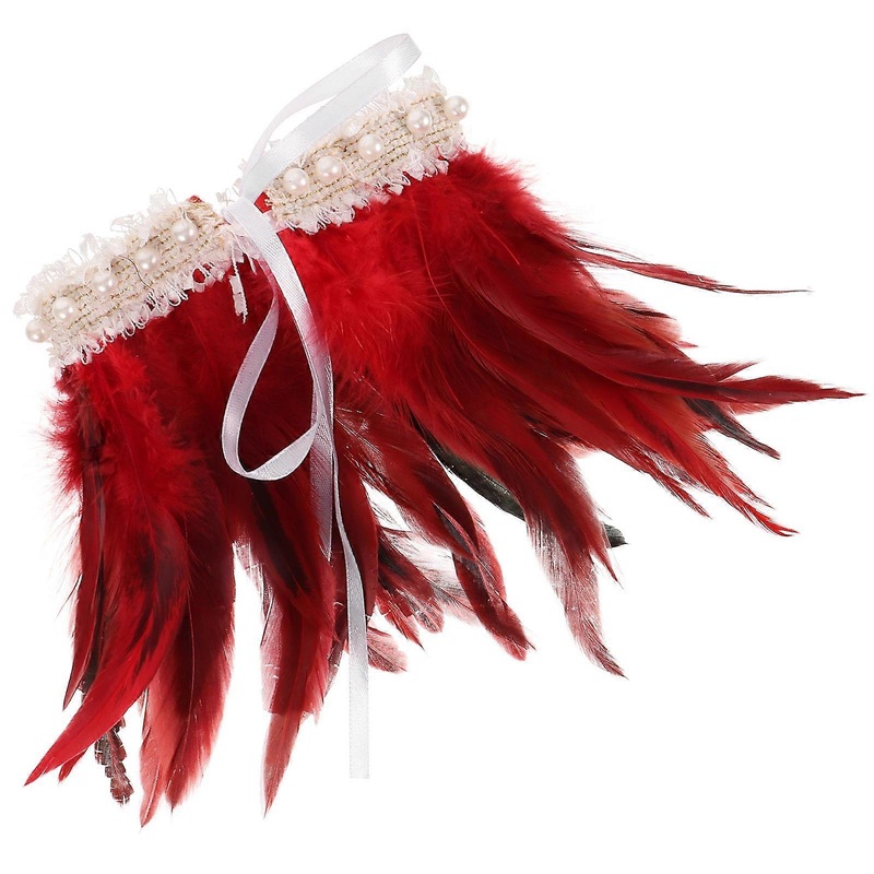 Collar Shape Scarf For Women Dancing Party Accessory Plume Neckerchief 30X16cm Red 1Set | Fruugo SG