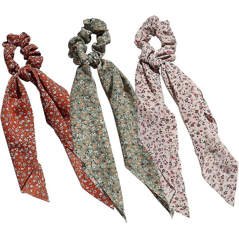Hair Scarf Scrunchies, 3pcs Acsergery Satin Bow-knot Elastic Scarf Hair Ties, Chiffon Gift | Fruugo SG