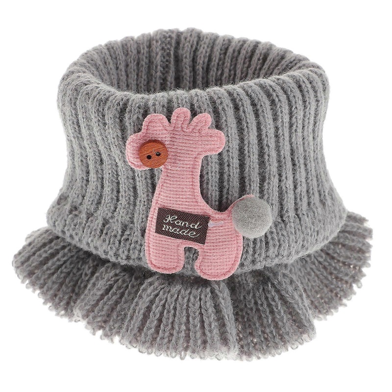 Kids Scarf Neck Warmer For Outdoor Winter Activities Fashion Accessory Grey Knitted 1Pcs | Fruugo SG