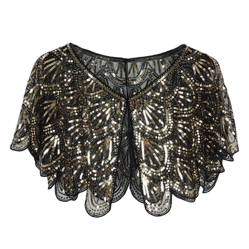 Sequined Sparking Tippet Beaded Sequins Flapper Party Shawls Church Prayer Shawls Stylish Layering Women’s  Gold | Fruugo SG