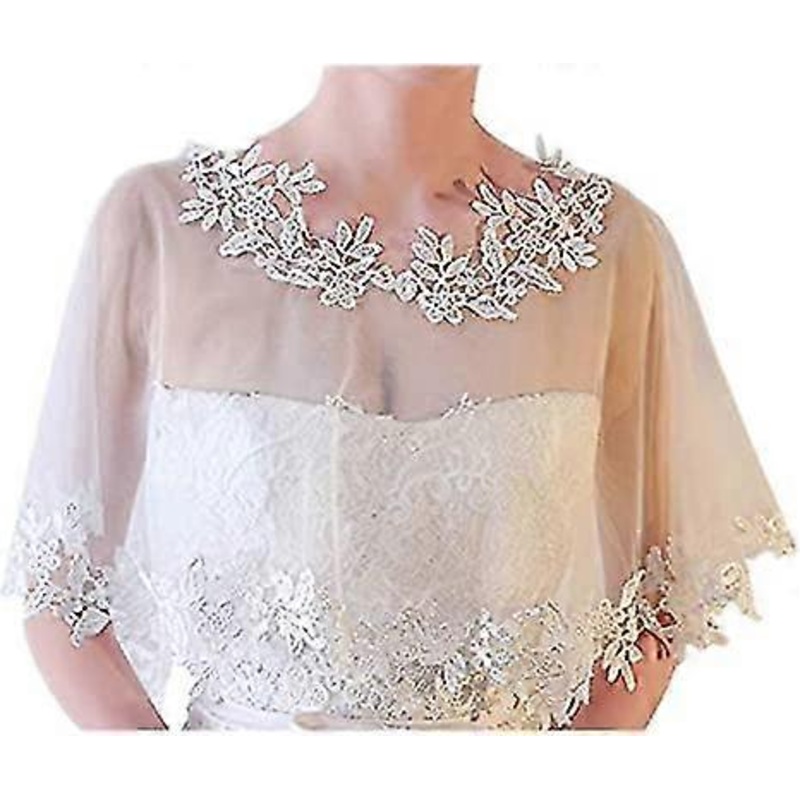 Women Lace Wedding Shawls Wrap Bridal Embroidered Cape Shoulder | Fruugo SG