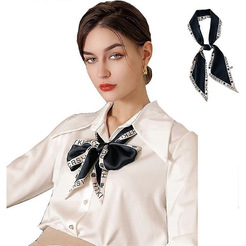Women’s Silk Scarf Vintage Letter Print Silk Scarf Turban Ponytail Small Silk Olaof Scarf | Fruugo SG