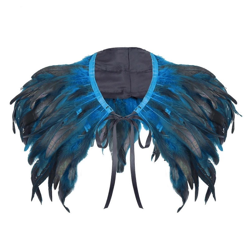 Colorful Real Feather Shawl Wrap Great for Halloween Cosplay Evening Party for Ladies Photography Shrug Adjustable Size  Sky Blue | Fruugo SG