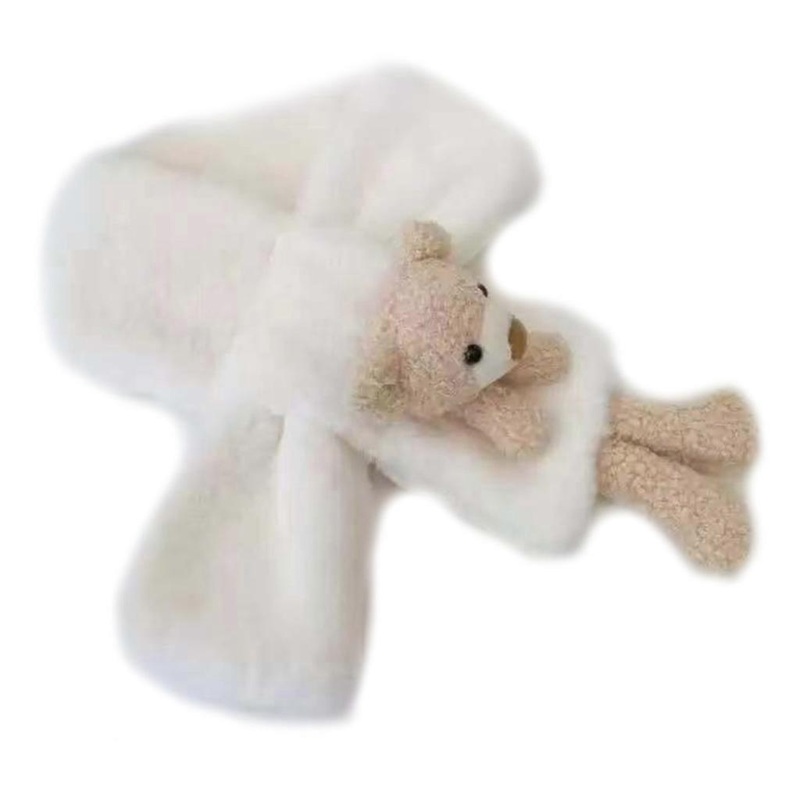 Girls Boys Warm Plush Scarf Neck Warmer Winter Cute Bear Thick Soft Neck Wrap Scarves Neck Warmers For Kid Neck Warmers  White | Fruugo SG