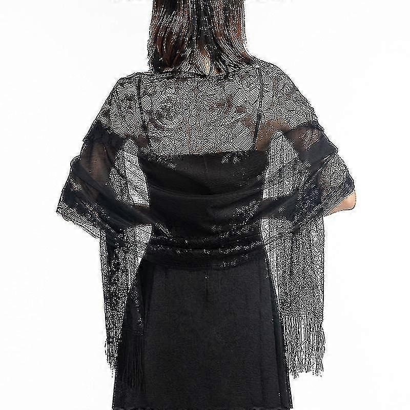 Women’s Floral Lace Pashmina Shawl With Fringe – Perfect For Parties, Proms, And Weddings | Fruugo SG