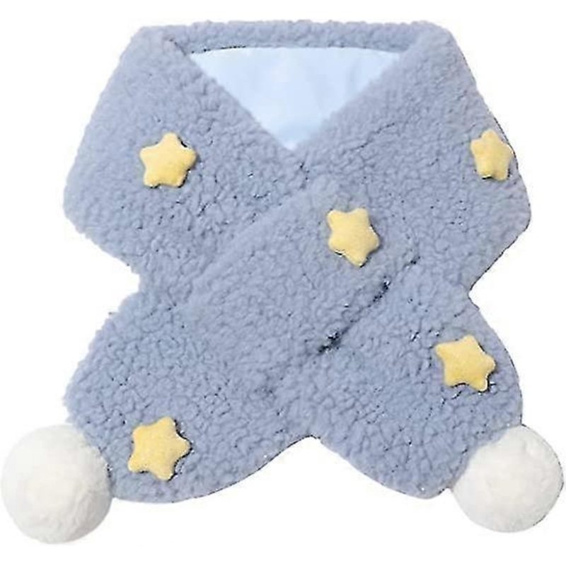 10cm Wide Blue Knit Kids’ Winter Scarf – Thick Plush Triangle Gaiter for Girls Boys and Toddlers | Fruugo SG