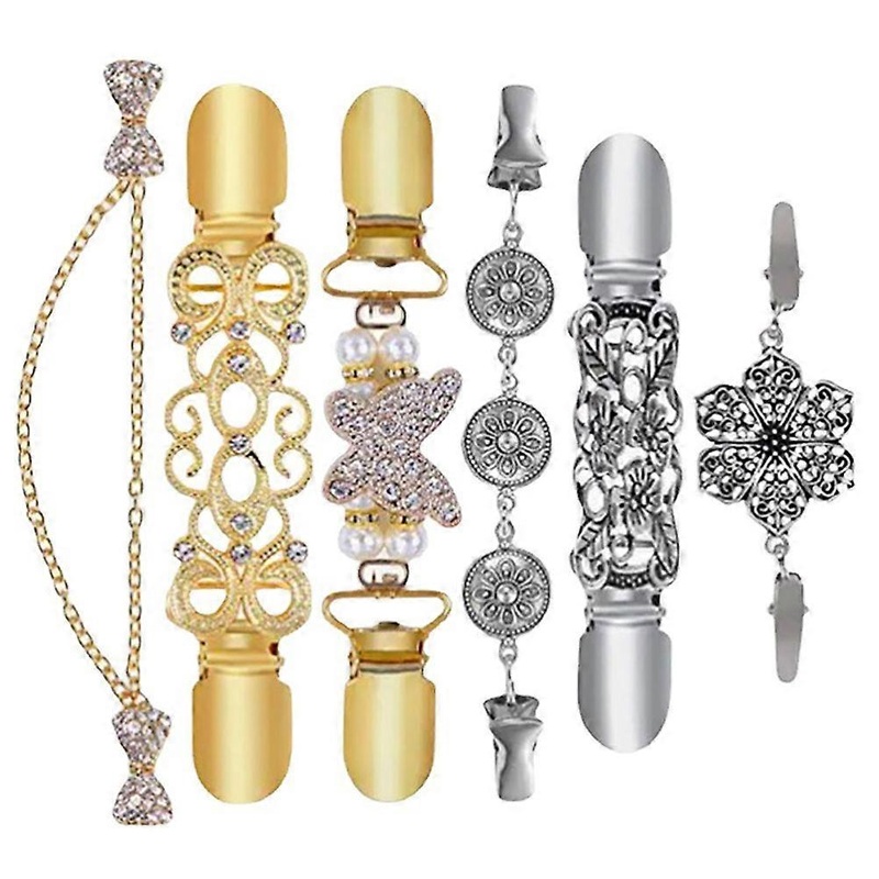 6Pcs Reusable Dress Clips Metal Shawl Collar Clasps Scarf Clips for Cardigans | Fruugo SG