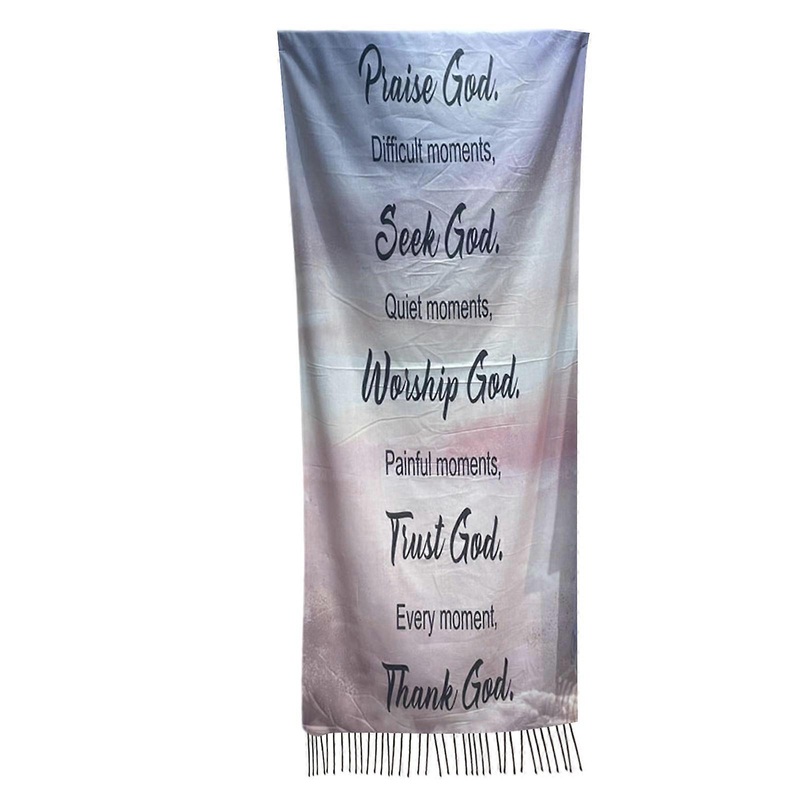 Exquisite Floral Prayer Scarf Fringed Tassels Pray Shawl Wrap Thoughtful Gift for Loved Ones Symbolizing Blessings  prayer print D | Fruugo SG