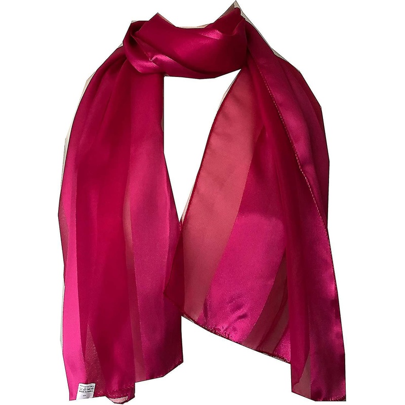 Plain Coloured Chiffon and Satin Striped Olaof Scarf Thin Pretty Olaof Scarf, 150 Cm X30cm Lovely Gi | Fruugo SG