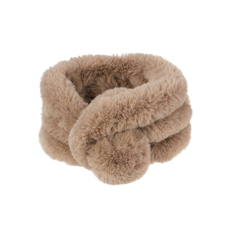 Women Cold Weather Scarf Warm Keeping Faux Rabbit Khaki 67x14x3cm 1Pack | Fruugo SG