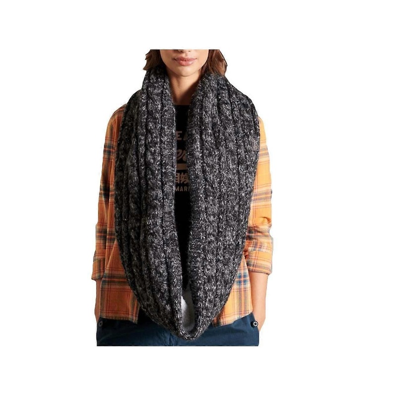 Women’s Superdry Cable Snood Scarf Black | Fruugo SG