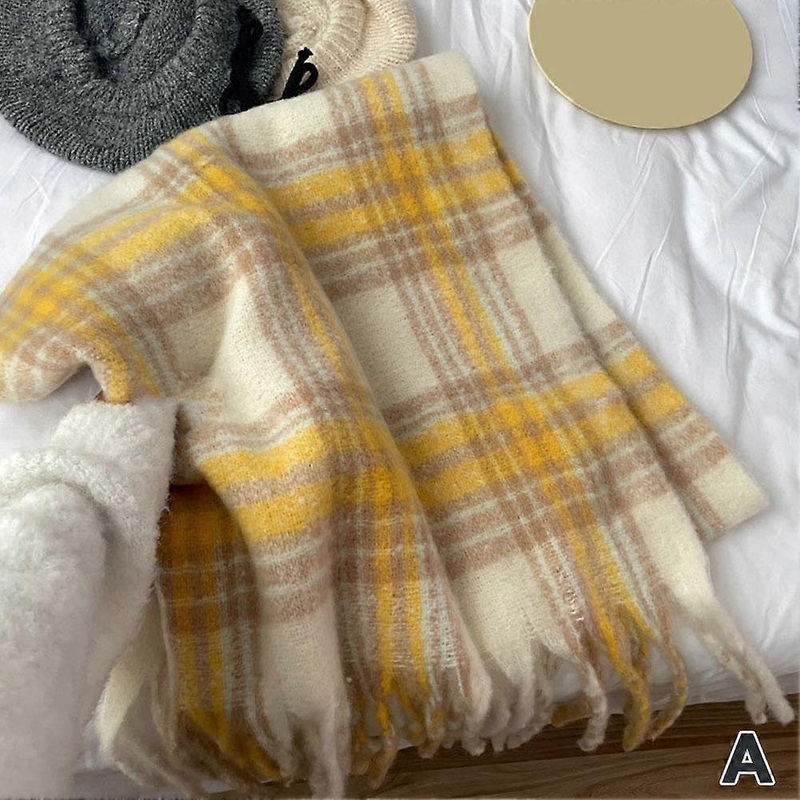 Womens Scarf Warm Winter Soft Striped Tartan Scarves with Tassels Classic Design | Fruugo SG