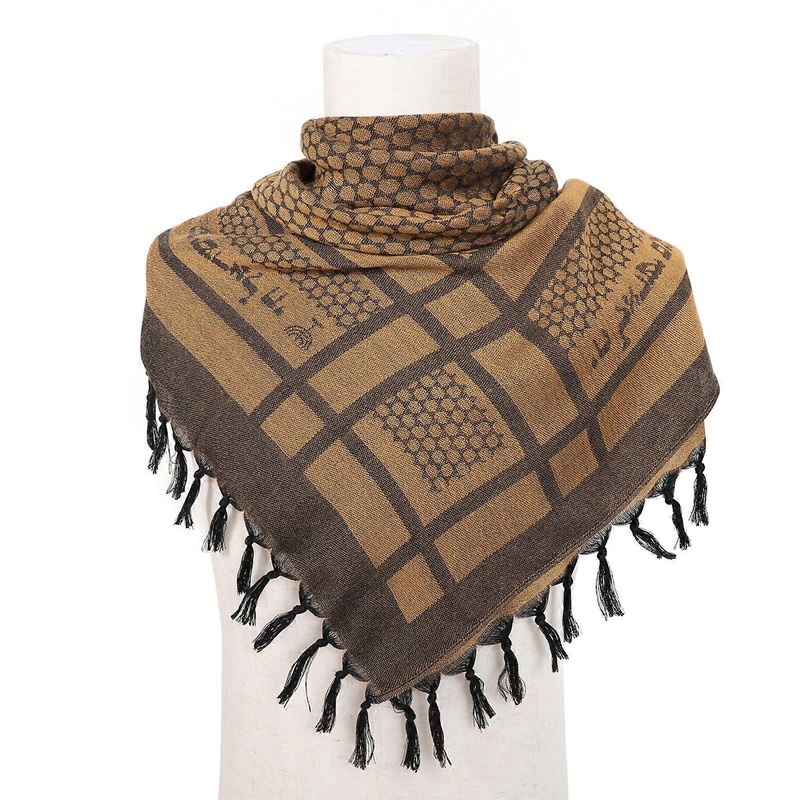 Arab Scarf Jacquard Pattern Adult Tactically Shemagh Scarf Middle Eastern Style Keffiyeh Anti Uv Dustproof Arab Scarf  Camel | Fruugo SG