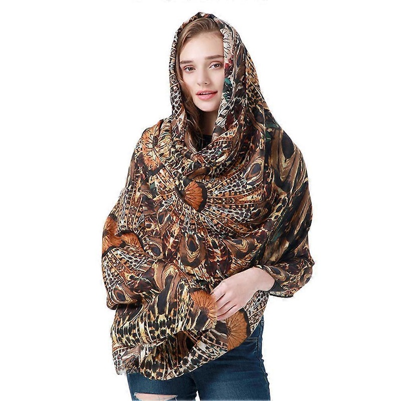 Autumn Winter Fashion Scarf The Peacock Spreads Its Tail Feathers Printed Shawl for Lady | Fruugo SG