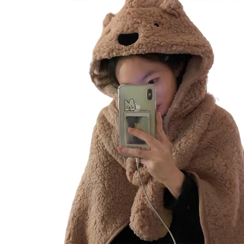 Delicate Cartoon Bear Shape Scarf Shawl Soft Plush Winter Hooded Scarf Thicken Warmer Supplies for Women Teens Winter  brown | Fruugo SG