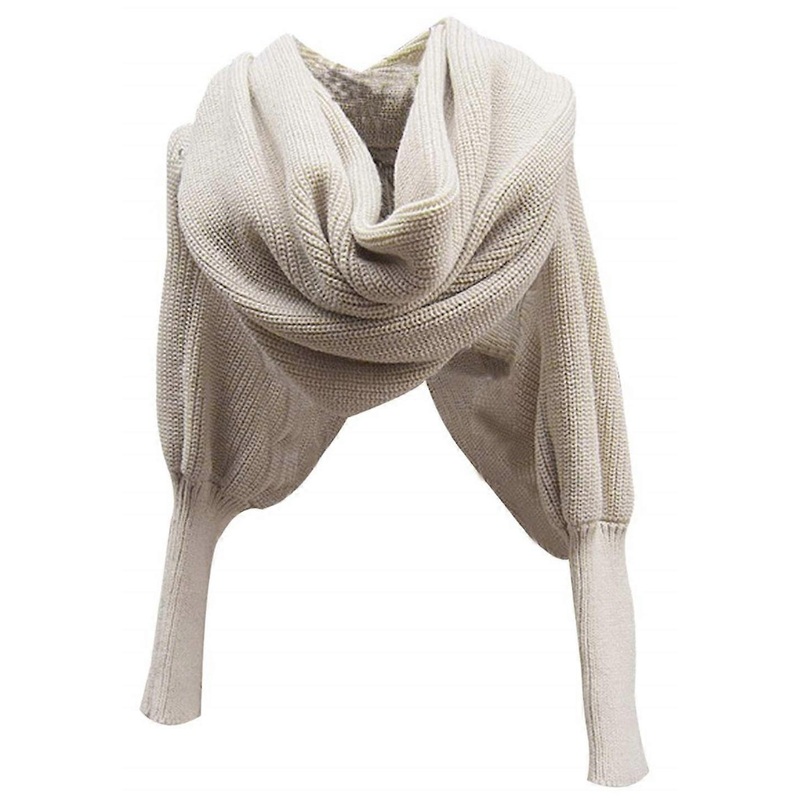 Elegant Warm Knitted Scarves Cape Solid Color Wrap Scarf Shawl Cape | Fruugo SG