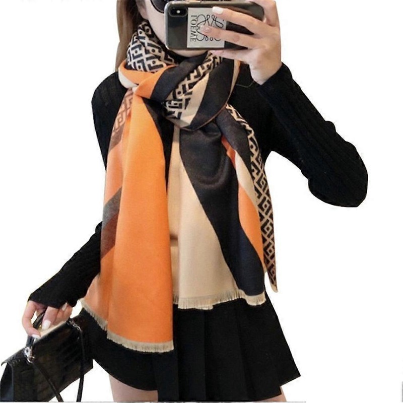 Pashmina Scarf with Letter Printing Shawl Elegant Warm Wrap Thicken Scarf for Lady | Fruugo SG