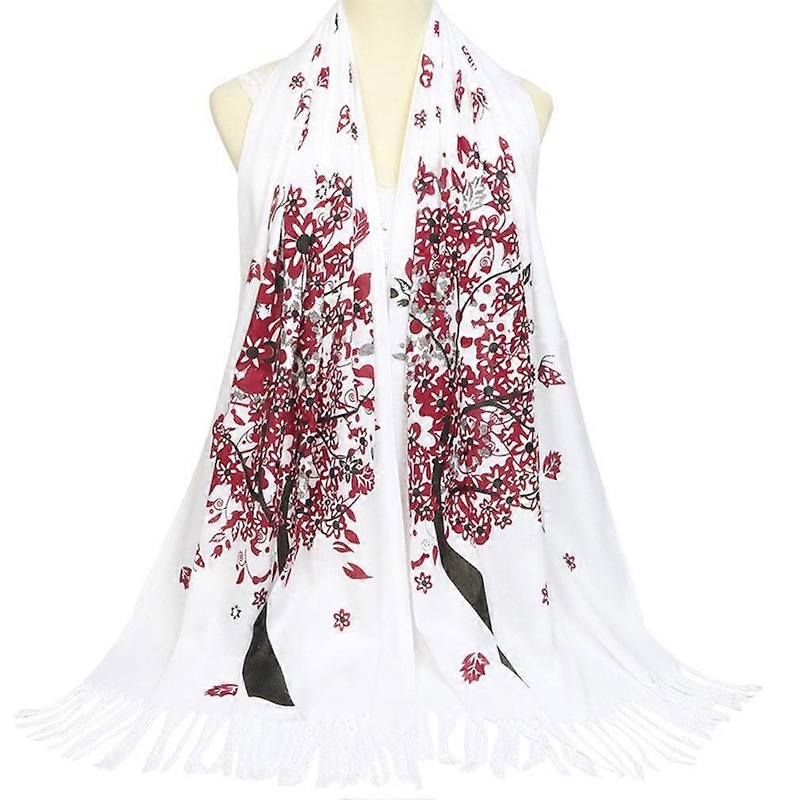 Winter Warm Scarf Fringed Shawl Cotton Wrap for Lady | Fruugo SG