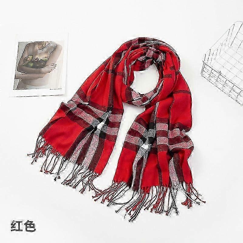 Women’s Scarf 2023 Autumn And Winter New Plaid Scarf Cashmere-like Warm Tassel Shawl | Fruugo SG