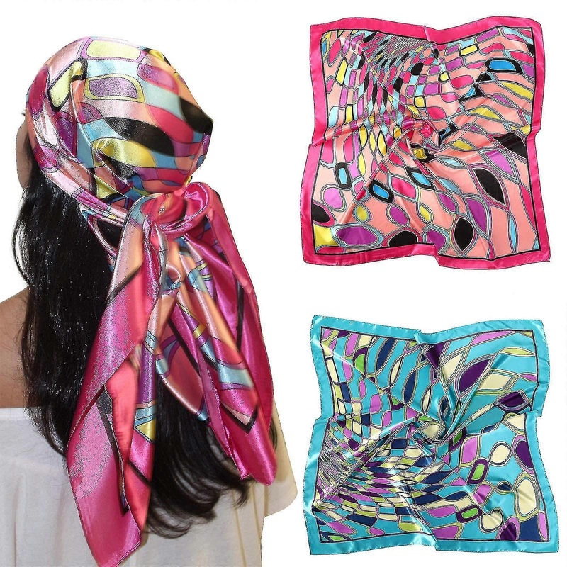 35 Large Satin Square Head Scarf – 2pcs Silk Like Floral Head Scarves Square Satin Hair Scarf Bandanas For Women | Fruugo SG