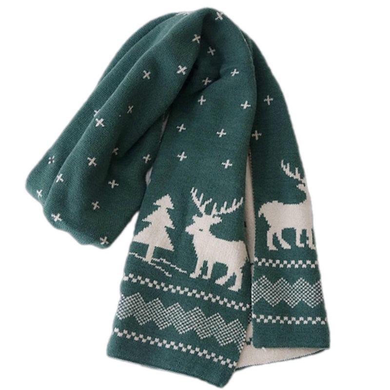 Elegant Knitted Neck Scarf for Daily Wear Fashion Windproof Neck Warmer Thick Yarn Shoulder Wrap for Women Student  Christmas scarf gree | Fruugo SG