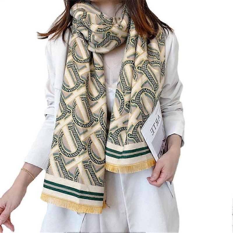Letter Pattern Pashmina Shawl Wrap Warm Scarf Thicken Cloak for Lady | Fruugo SG