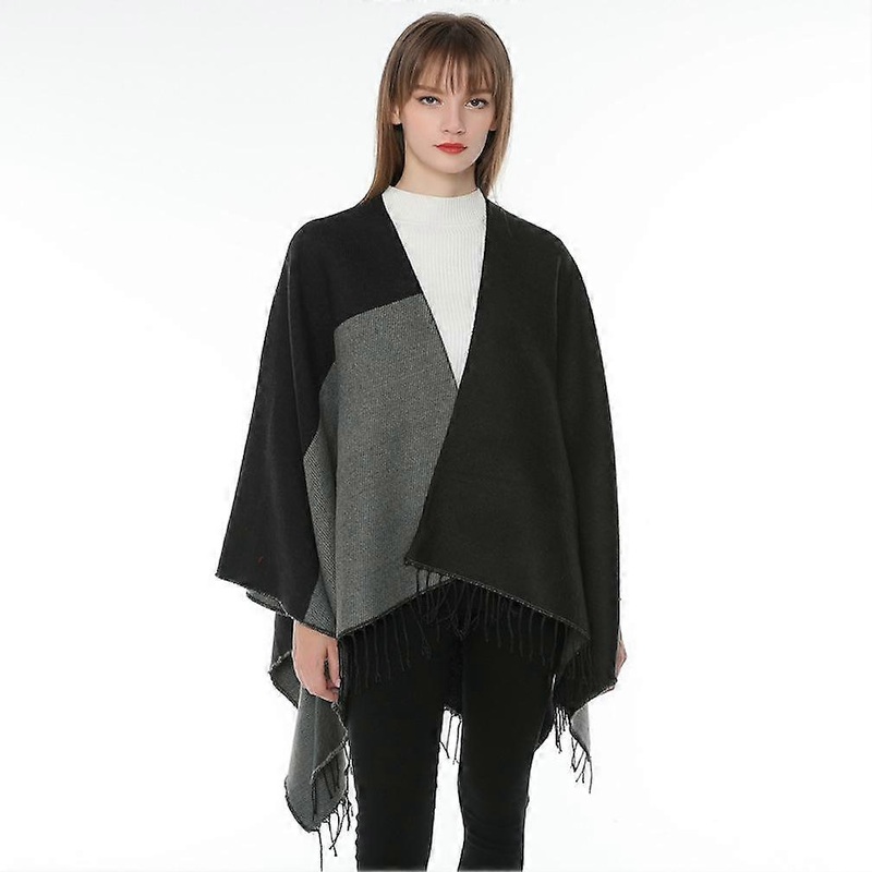 Warm Shawl Scarf with Tassel Open Front Poncho Winter Cardigant for Lady | Fruugo SG