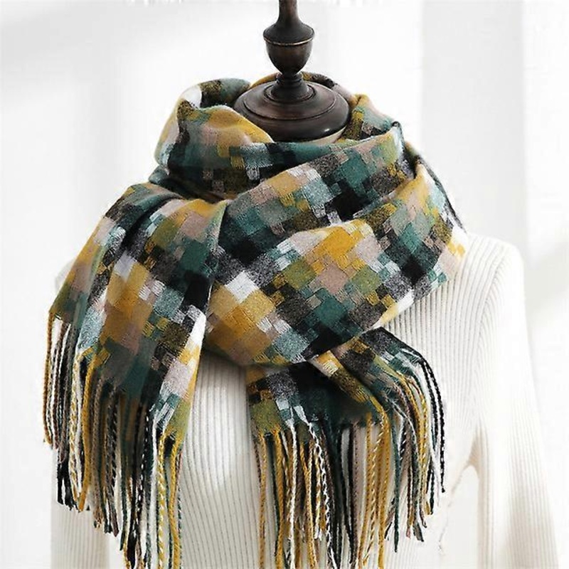 Winter Scarf Fashion Soft Cashmere Scarves Plaid Women Shawl Lady Wraps Designer Triangle Warm Knitted Scarf | Fruugo SG