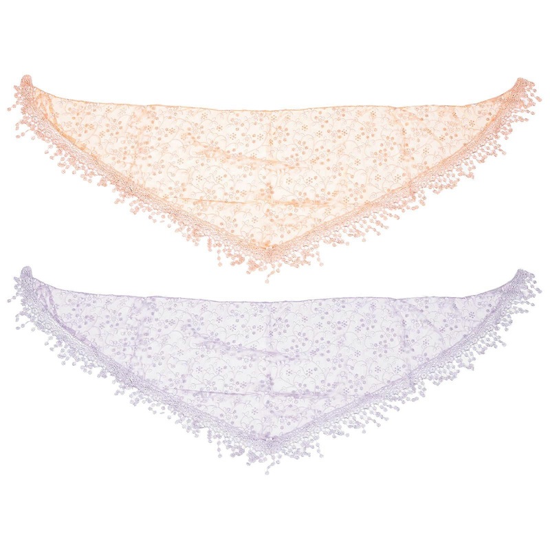 Women Lace Scarf Fringe Design Masquerade Accessory Polyester 135x40cm Cosplay 2Pack | Fruugo SG