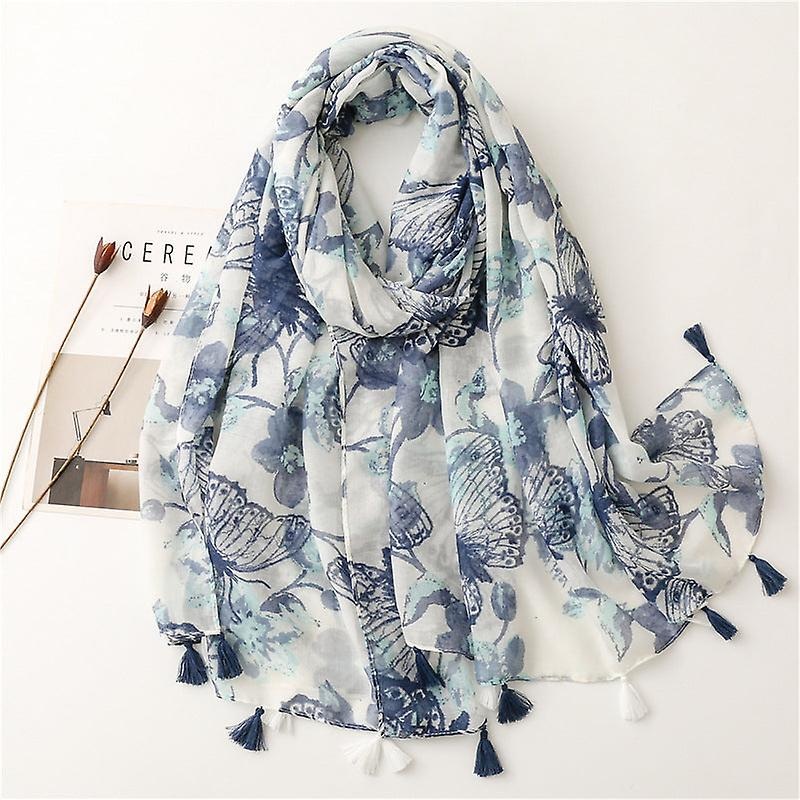 Women Scarf Shawl 2022 Spring And Autumn Fresh Cotton And Linen Rendering Tassel | Fruugo SG
