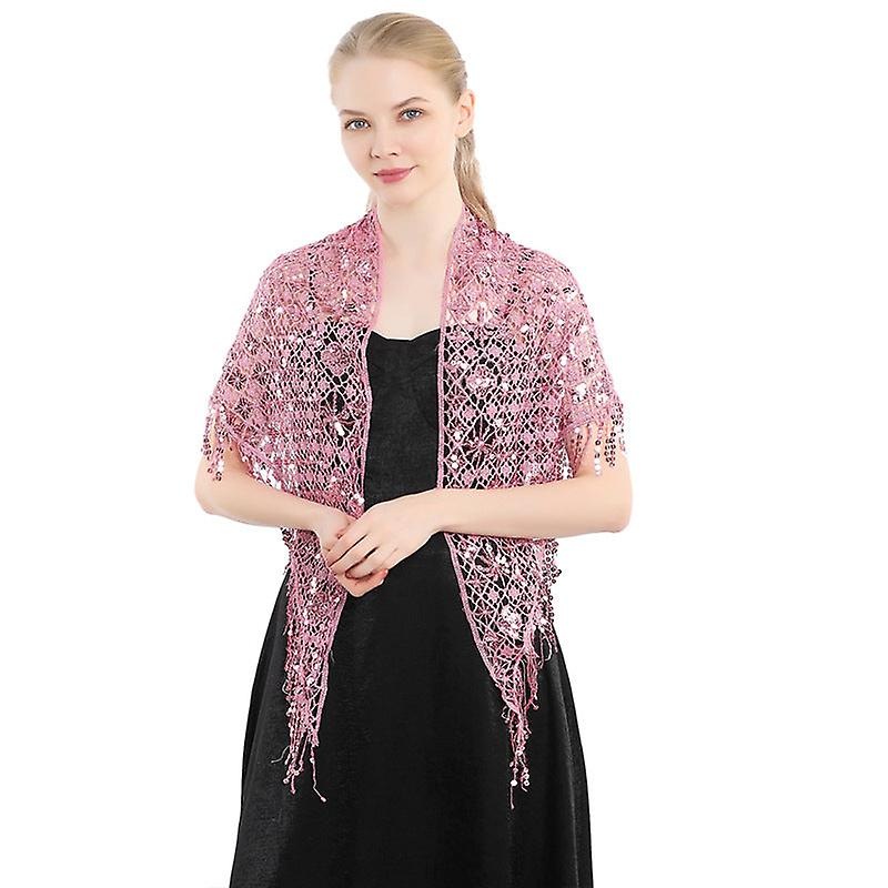 Women Scarf Shawl 2022 Spring And Autumn Water Soluble Sequins Tassel Triangular Binder Shawl | Fruugo SG