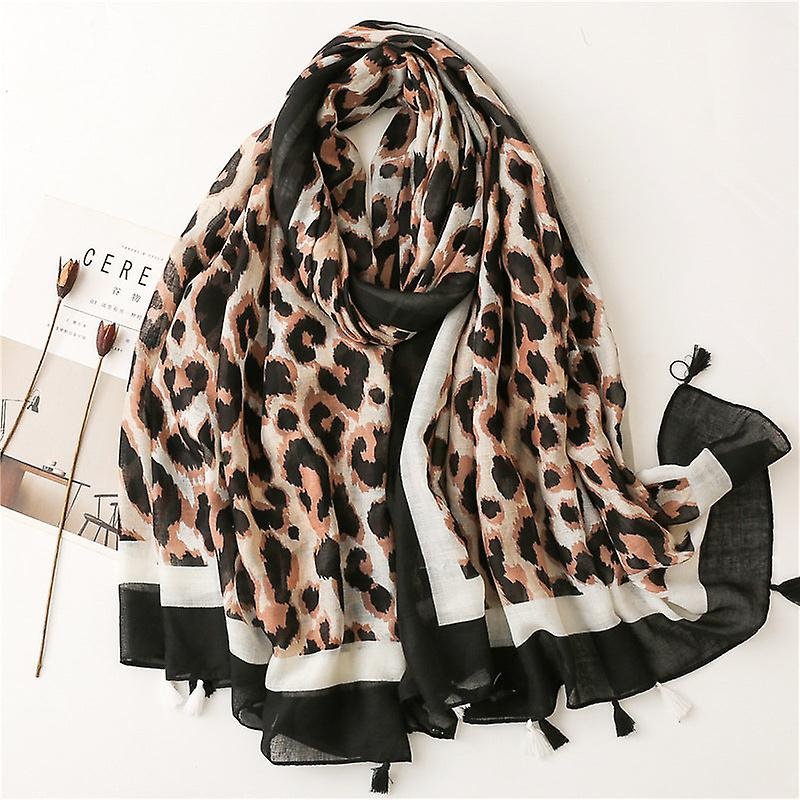 Women Scarf Shawl 2022 Spring And Summer Cotton Linen Leopard Tassel Sun Protection | Fruugo SG