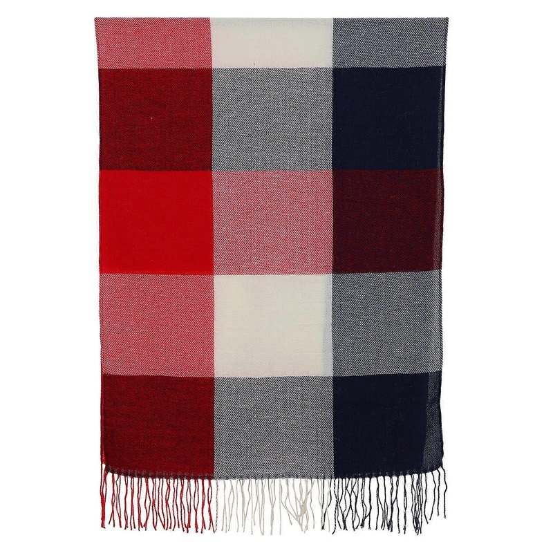 Women Winter Scarf Plaid Tassel Warm Shawl Outdoor Activities Rectangular Shape Classic Style Acrylic 1Set | Fruugo SG