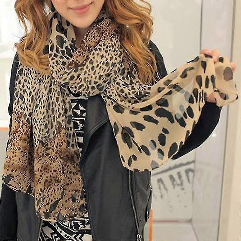 Womens Leopard Print Scarf Shawl Travel Long Soft Sarong Wrap Stole | Fruugo SG