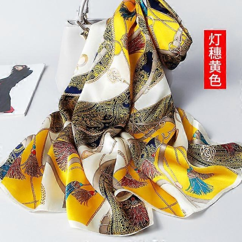 100% Silk Scarf For Women Long Print Luxury Natural Silk Shawls Wraps Blue Floral Summer Ladies Neckscarf Pure Real Silk Scarves | Fruugo SG