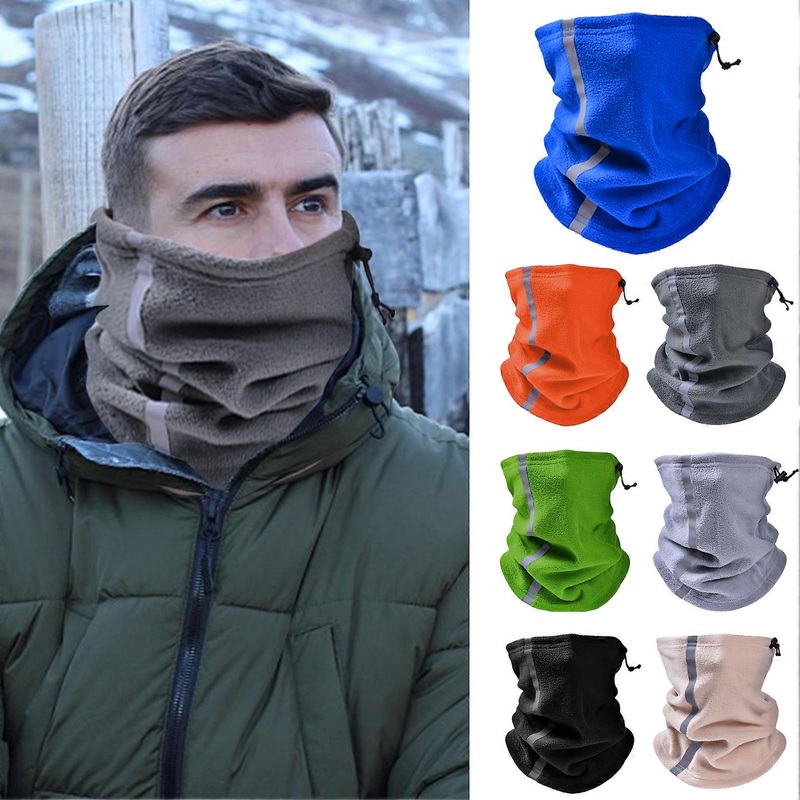 Adjustable Fleece Neck Gaiter Warmer Reflective Safety Face Cover Balaclava Winter Warm Outdoor Sport Scarf for Men and Women | Fruugo SG