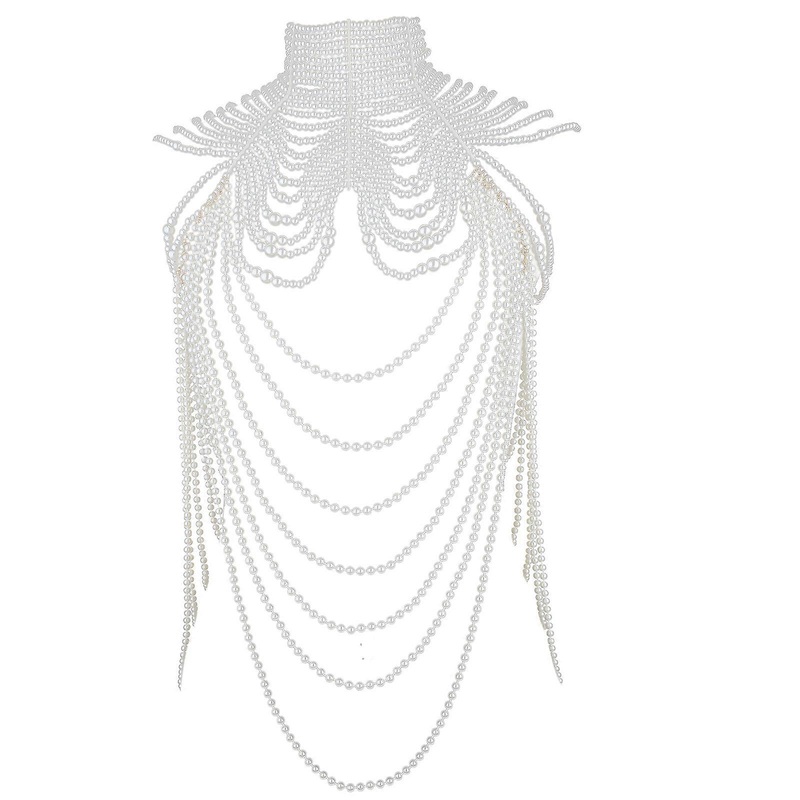 Artificial Pearls Wrap Shawl Pearls Shoulder Chain for Evening Party Shoulder Necklace Shoulder Chain for Cheongsam | Fruugo SG
