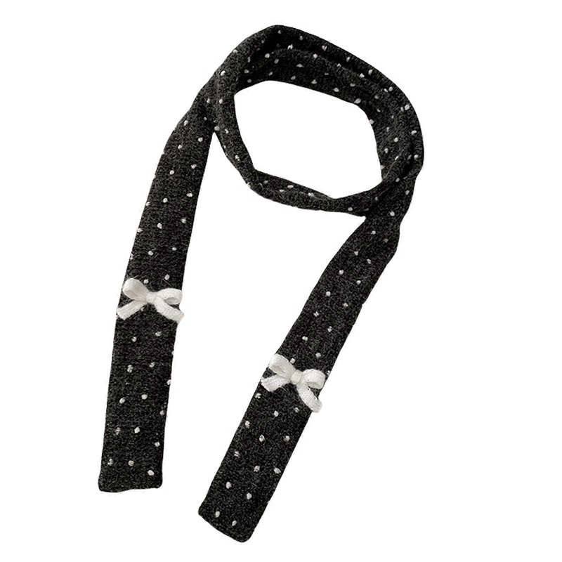 Bowknot Decoration Scarf Light Weight Warm Scarf Autumn Winter Neckerchief for Daily Wear and Party Outfits  black gray | Fruugo SG